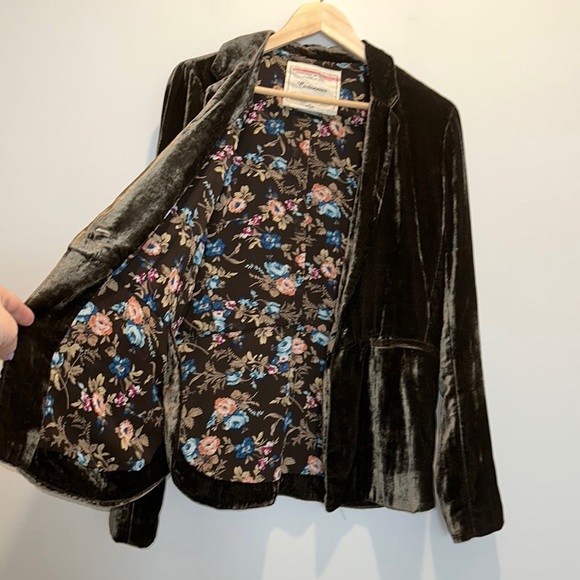 Cartonnier x ANTHROPOLOGIE Velvet Blazer Moss - Picture 6 of 11